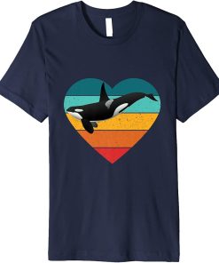 Orca Vintage Retro Art, Killer Whale Ocean Favorite Animal Premium T-Shirt