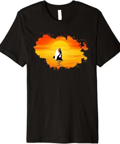 Killer Whale Ocean Animal Whale Lover Sunset Orca Premium T-Shirt