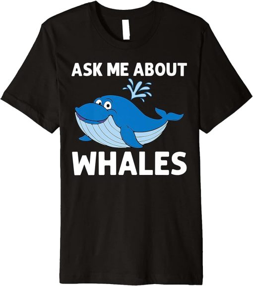 Funny Whale Art For Men Women Orca Narwhal Blue Whales Premium T-Shirt