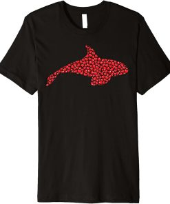 Orca Fish Lover Heart Shape Orca Valentine"s Day Premium T-Shirt