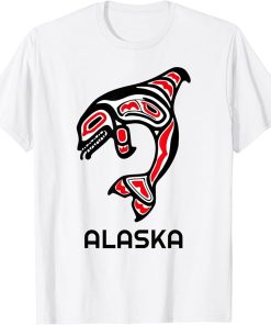 Alaska State Pride Orca Native American Indian Killer Whale T-Shirt