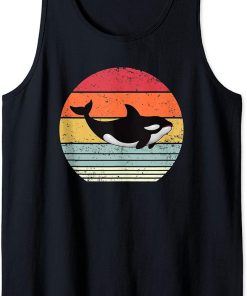 Orca Killer Whale Sea Panda Vintage Retro 80s Style Tank Top