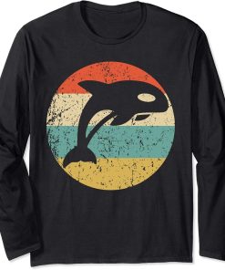 Killer Whale Retro Orca Whale Icon Long Sleeve T-Shirt