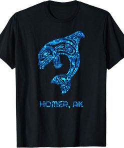 Blue Homer Alaska Native American Indian Orca Killer Whale T-Shirt