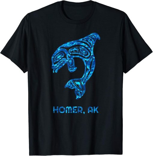 Blue Homer Alaska Native American Indian Orca Killer Whale T-Shirt